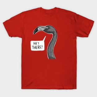 HEY THERE! Black Flamingo T-Shirt